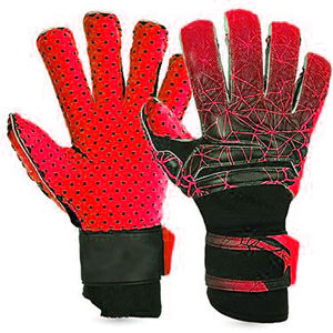 Guantes de Portero Rojo Neón con Puntos de Látex en la Palma, Tejido Geométrico con Inyección de Silicona 3D en el Dorso, para Partidos de Fútbol de Élite al Aire Libre - Product Image 1