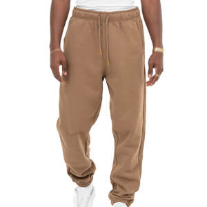 Pantalones deportivos de forro polar lisos al por mayor disponibles en tejido de mezcla de algodón con cintura elástica, listos para personalizar con marca y pedidos al por mayor. - Product Image 2