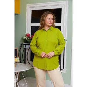 Camisa de Hilo Modal Tejido Drapeado RMG para Mujer, Talla Grande, Blusa Holgada y Cómoda en Verde Oliva - Product Image 3