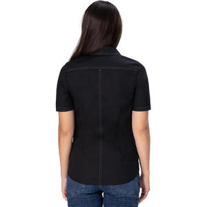 <b>Womens</b> Short Sleeve Work Shirts With Custom Logo Printing Embroidery Formal Business <b>Tops</b> Office Uniform Manufacturer - Product Image 5