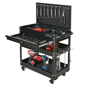 Vente en gros Chariot à outils Armoire de rangement à 3 niveaux en acier inoxydable pour mécanicien Garage Industrie Entrepôt Roulant - Product Image 1