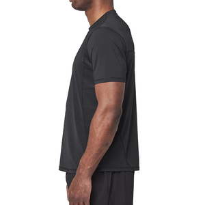 Healy Simple Pure Black Shirt 100% Cotton Men Daily Casual Short Sleeve <b>T</b> Shirt Crew Collar Breathable Lightweight - Product Image 2