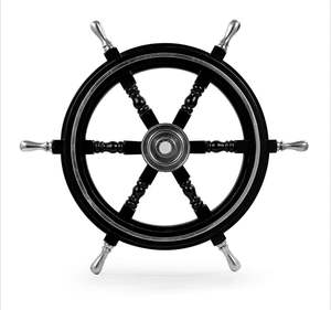 Natural Polished Nautical Marine Brass Wooden Ships Steering Wheel Vintage Captain Pirate Wall Hanging Antique Wooden Ship Wheel - Product Image 4
