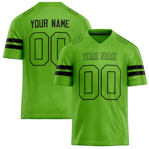 Camiseta de rugby personalizada DIY cuello en V neón verde deportes camiseta suelta secado rápido equipo uniformes fútbol americano Jersey - Product Image 3