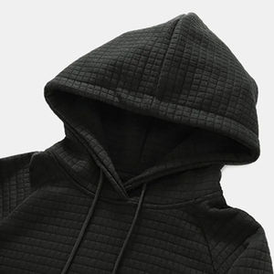 Sudaderas con capucha simples extragrandes de algodón de alta calidad para hombre, diseño personalizado, ropa de invierno negra teñida lisa - Product Image 5