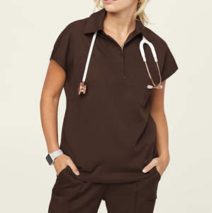 Ensemble de blouses médicales pour femmes de qualité supérieure, professionnel, fermeture éclair, léger, durable, confortable, poches, toile, 100% personnalisé - Product Image 6