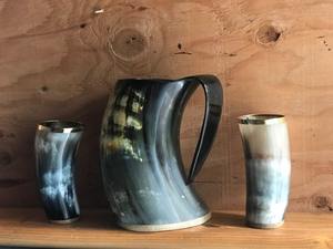 Chopes et verres à bière Viking en corne de bœuf naturelle, écologiques, pour bière et ale - Product Image 5