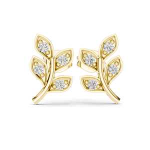 Boucles d'oreilles en forme de feuille avec diamant CVD 0,28 ct VVS-VS EF, or 18 carats, 14 carats, 10 carats et argent 925, options moissanite, or rose, or jaune, or blanc - Product Image 4