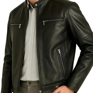 Vestes en cuir pour hommes sur mesure avec logo personnalisé, design personnalisé, vestes d'hiver pour hommes, vestes en cuir à vendre - Product Image 1