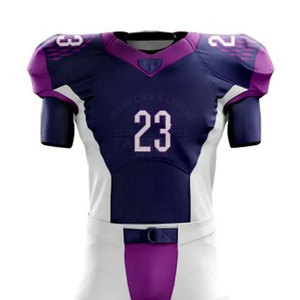 Ensemble d'uniformes de football américain durable, maillot et pantalon de football personnalisés, tissu respirant et anti-humidité, équipe - Product Image 3