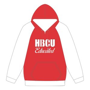 Sudadera con Capucha de Manga Raglán Roja con Bordado Chenille de la Hermandad Griega Delta Divine Nine, Estilo Universitario, Graduada de una Escuela de Alta Enseñanza Negra (HBCU) - Product Image 2