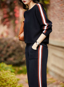Ensemble de survêtement pour enfants unisexe, mode, uni, à capuche, respirant, en tricot, pull et pantalon de jogging, polyester/coton, ensemble de détente, streetwear - Product Image 3