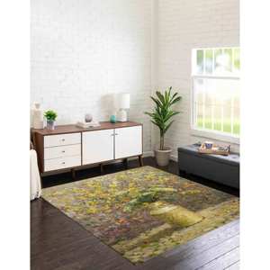 Tapis imprimé de fleurs abstraites - Tapis mural doux pour intérieur, tapis d'escalier personnalisé, avec poils doux - Product Image 4