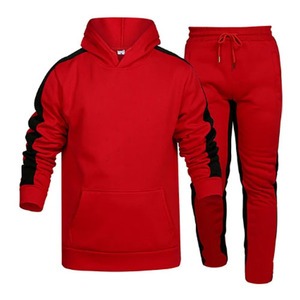 Chándales de entrenamiento con logotipo personalizado para hombre, conjunto de sudaderas y pantalones ajustados - Product Image 6