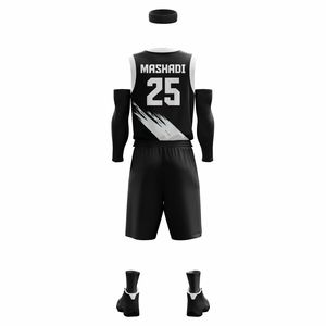 Nouveaux ensembles d'uniformes de basket-ball unisexes sans manches avec shorts et gilets en maille imprimés, personnalisables, tissu de haute qualité - Product Image 2