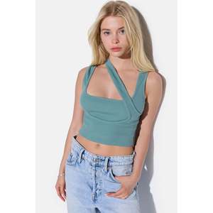 Blusa Casual de Algodón y Gasa para Mujer, Cuello Redondo, Manga Casquillo, Decoración de Encaje, Talla XL, Logotipo Frontal, Otoño-Primavera, 220g, Corte Regular - Product Image 1