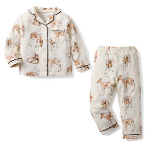 Pyjama en coton doux pour garçons, manches longues, motif de dessin animé, vêtements de nuit pour enfants, ensemble de deux pièces pour enfants, automne - Product Image 5
