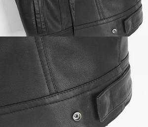 Gilet en cuir pur pour homme-Gilet noir style motard Hip Hop en cuir véritable sans manches coupe ample et décontractée pour vêtements d'extérieur - Product Image 5