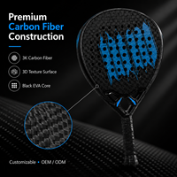 Venta al por Mayor de Raquetas de Pádel Personalizadas OEM de Fábrica, Fibra de Carbono 3K 12K 18K, Núcleo de EVA, Diseño de Logotipo Profesional Ligero