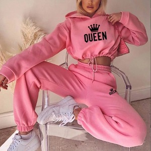 Winter Women Casual Matching Two-Piece <b>Set</b> Zip up <b>Sweaters</b> Solid Colar Sweatpants Outfits Women Two Pieces Suit - Product Image 3