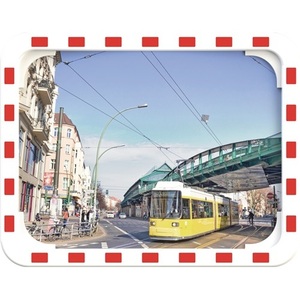 Traffic <b>Mirror</b> H800xW1000mm <b>Plastic</b> Red/White 27m DANCOP - Product Image 1