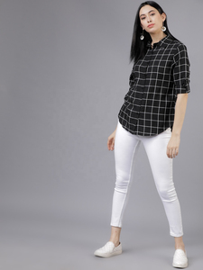 Chemises en flanelle décontractées pour femmes à manches longues avec boutons sur le devant 100% coton Service OEM respirant et écologique - Product Image 4