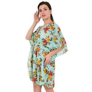 Prêt Navire Femmes Robe Courte Caftan Nouveau Confortable Formelle Bureau Travail Casual Été Plage Vacances Fête Porter Conception Imprimée - Product Image 1