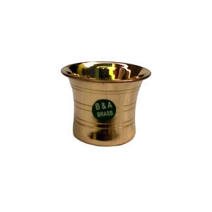 Panchapathram de latón de alta calidad con acabado pulido brillante dorado para templos e iglesias para celebraciones de Diwali. - Product Image 2