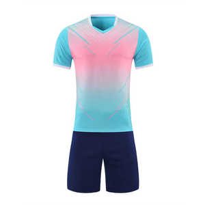 Venta caliente transpirable al por mayor ropa deportiva uniforme de fútbol conjuntos de colores personalizados servicio OEM 100% poliéster secado rápido Unisex adulto - Product Image 1