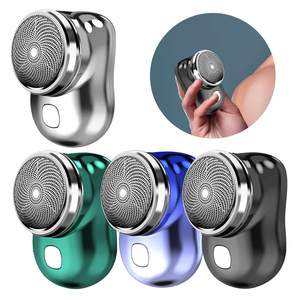 Mini Afeitadora Eléctrica Portátil Recargable por USB para Viajes, Negra, Triple Cuchilla Rotatoria, Impermeable, Lavable, para Barba y Cuerpo - Product Image 1