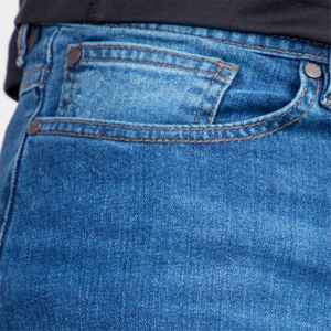 Pantalones vaqueros de mezclilla elásticos Smart Fit azul índigo para hombre Pantalones vaqueros clásicos de pierna cónica mezcla de algodón cómoda ropa de calle de moda ajuste elegante - Product Image 3