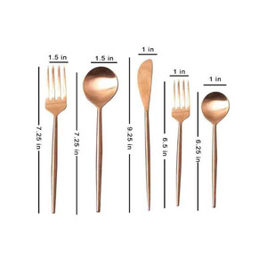 Cuillères de qualité supérieure, couverts dorés pour hôtel, acier inoxydable, ensemble de couverts de service miroir pour restaurants - Product Image 4