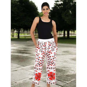 Pantalon Harem Bohème Brodé Fait Main, Pyjama Unique Style Hippie Respirant, Cadeau de Festival pour Elle - Product Image 1
