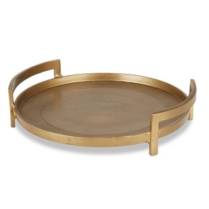 Plateau de service pour Table décoratif bonne qualité en gros nouveau plateau de Fruits en laiton en métal avec motif de Logo Table décorative - Product Image 1