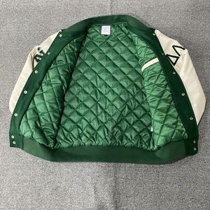 2024 Blank Plain Vintage <b>Wool</b> Baseball Jacket Leather Sleeves Custom <b>pink</b> Green Letterman Varsity Jackets for Unisex Winter - Product Image 6