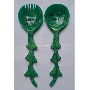 Ensemble de service à salade moderne en résine personnalisé fait à la main ensemble de cuillères à salade en résine cuillère de service fourchette outils de cuisine meilleur vendeur coutellerie - Product Image 2