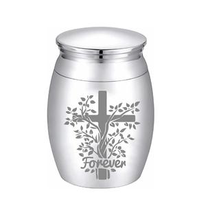 cross Engraving <b>Small</b> Keepsake <b>Urn</b> Stainless Steel Mini Cremation Funeral Memorial Preserve <b>for</b> <b>Human</b> <b>Ashes</b> Custom Size - Product Image 1