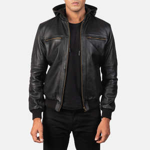 Veste en cuir High Utility conçue avec une fermeture éclair lisse sur le devant et une forme élégante | Veste de tous les jours fiable pour hommes - Product Image 2
