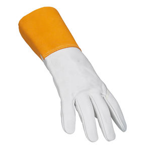 Gants de soudage TIG MIG de haute qualité, résistants à la chaleur, en cuir, compatibles avec les écrans tactiles, gants de sécurité pour l'extérieur, en blanc/jaune - Product Image 6