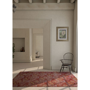 Alfombras de Lana Anudadas a Mano Erbe, Diseño Geométrico Abstracto Rojo Naranja para el Hogar, Alfombra Rectangular Grande para Pasillo, Sala de Estar, Dormitorio-GS-7007 - Product Image 5