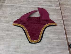 Bonnet d'oreille de cheval en crochet élégant voile de mouche fait à la main avec des ensembles assortis de paillettes équipement d'équitation de haute qualité disponible - Product Image 2