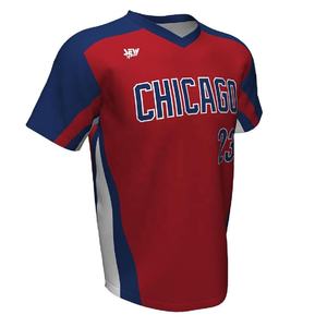 Maillot de baseball personnalisé en gros, imprimé par transfert thermique, pour adultes, uniforme de softball américain, grande taille, séchage rapide, respirant - Product Image 6