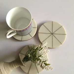 Classic Design Brass Inlay Resin Design MDF Board Coasters Square Tea Cup Coaster Home Hotel Use Low Price Handcrafted in India - Product Image 1