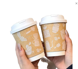 Gobelets à café jetables en papier OEM ODM avec couvercles, solution d'emballage de boissons écologique - Product Image 2