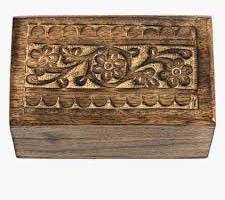 Boîtes en bois sculptées à la main sculptées florales de luxe boîte à bijoux organisateur idées cadeaux en bois pour stocker des pièces de bijoux - Product Image 2