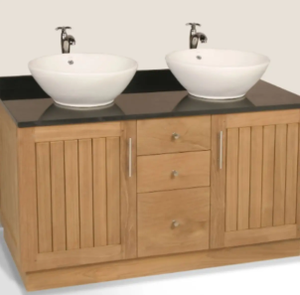 Coiffeuse de salle de bain de style luxueux avec bois de teck massif et lavabo - Product Image 3