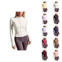 Atasan Yoga Ukuran Besar Bahan Spandex/Nilon Bernapas Khusus untuk Wanita, Jaket Lembut dengan Logo Depan untuk Fitness dan Olahraga di Gym