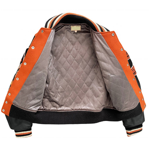 Chaqueta universitaria de poliéster en relieve personalizada para hombre, ropa de calle con cuello redondo, chaqueta Bomber, ropa de abrigo de moda con estampado de letras - Product Image 3