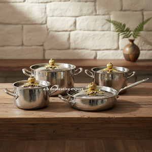 Wholesale Europe <b>Stainless</b> <b>Steel</b> Hand-Hammered Eco-Friendly Cooking <b>Pots</b> <b>Pan</b> Set Decorative Gold Pumpkin Lids Food Safe Gas - Product Image 1