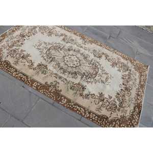 Tapis turc vintage, tapis de 3,8 x 6,8 pieds, tapis persan brun - Product Image 4